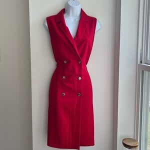 Tahari Knee length red dress
